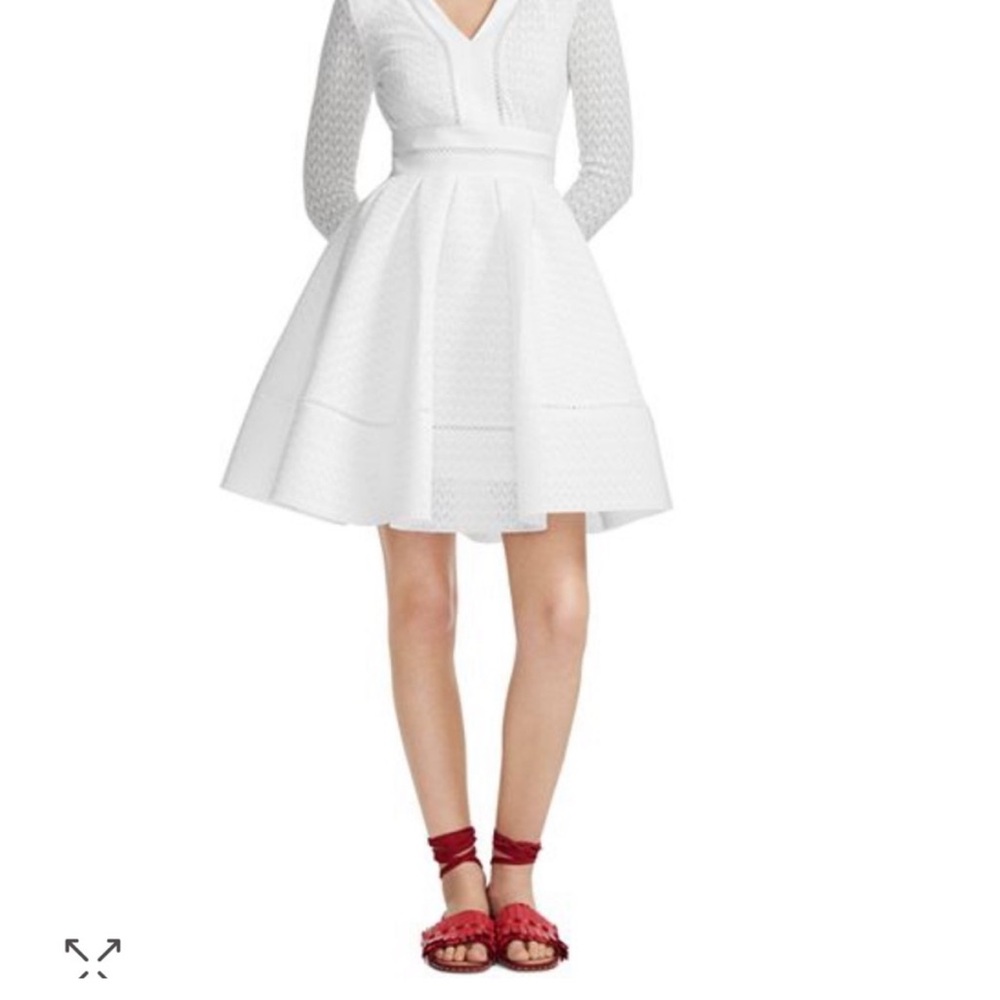 Maje $465 White Textured Dress with Lace Detail. Size 1.
Like new condition. - Picture 5 of 12